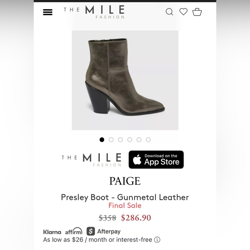 PAIGE -Presley Gunmetal Leather Boot